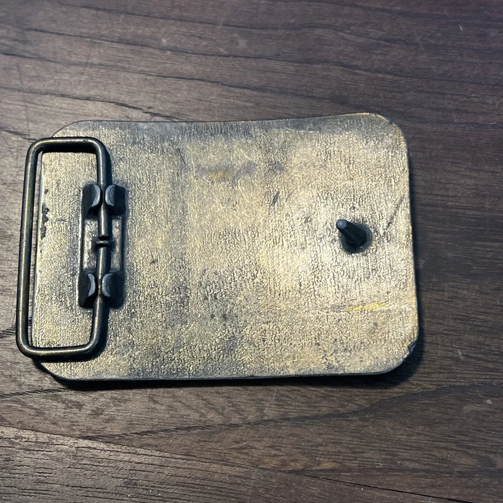 Vintage 70s Keep on Trucking Express Semi Truck Belt Buckle Brass 3x2.25